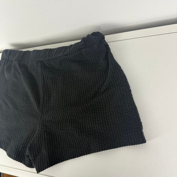 Madewell Womens Seersucker Ribbed Drawstring Pull-On Pockets Black Shorts XS - Picture 7 of 9